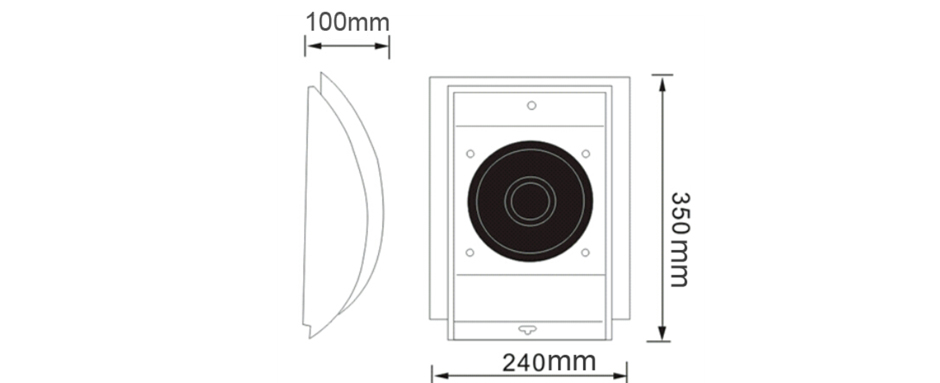 RH-AUDIO Surface Mount Wall Speaker RH-MS19 Size